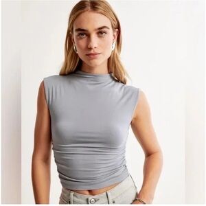 Abercrombie & Fitch Women's Gray Shell Tee. Modal cotton blend